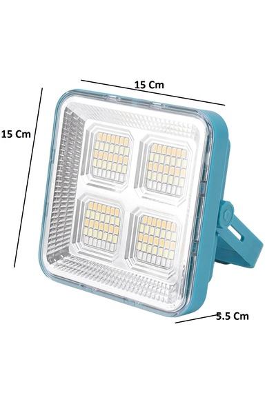 Hp-l02 Solar Taşınabilir Led Kamp Lambası 60w 60 Led Usb Şarjlı Powerbank Özellikli Su Geçirmez Flaşhör 4 Mod Açık Mavi