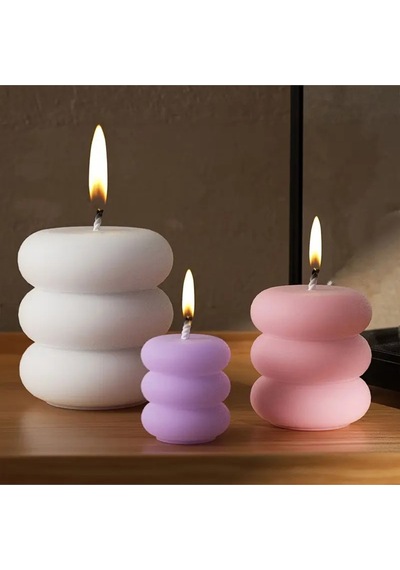 Halkalı Mum Set Silikon Kalıp S912