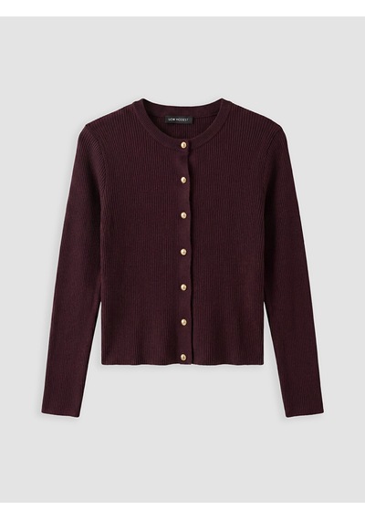 Lcw Modest Bordo Bisiklet Yaka Kadın Triko Hırka