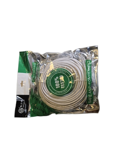 Cat6 Ethernet Kablosu 25 Metre Utp Rj45 Patch İnternet Bilgisayar Modem Bağlantı Kablosu Beyaz