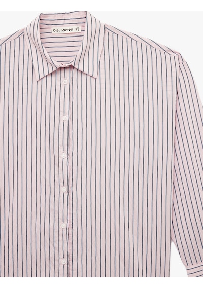 Koton Klasik Yaka Düğmeli Uzun Kollu Oversize Viskon Gömlek Pembe Çizgili 6sal60078ıw Pembe Çizgili Koton Klasik Yaka Düğmeli Uzun Kollu Oversize Viskon Gömlek Pembe Çizgili 6sal60078ıw Pembe Çizgili