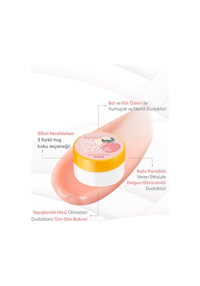 Bal Ve Süt Özlü Besleyici Nemlendirici Dudak Maskesi A'pıeu Honey & Milk Daily Lip Mask Peach 07061289