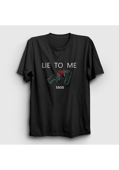 Presmono Unisex Lie 5 Seconds Of Summer T-shirt Siyah