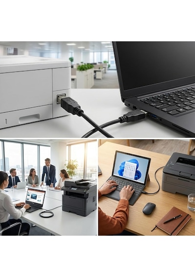 Usb To Usb-b Yazıcı Tarayıcı Printer Kablosu 5 Metre - Pc Ve Laptop İle Yazıcı Ara Bağlantı Data Kablosu - Usb 2.0 Hi-speed - Stabil Performans - Kolay Kullanım