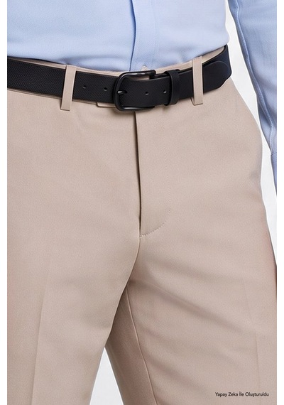 Ac&Co / Altınyıldız Classics Erkek Bej Slim Fit Dar Kesim Klasik Yan Cep Pantolon