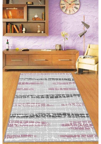 Pembe Spor Kaymaz Tabanlı Makinede Yıkanabilir Halı Fl07n11