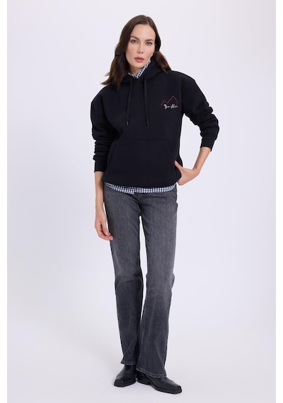 Tudors Kadın Oversize Geniş Kesim Pamuklu Yumuşak Dokulu İçi Polarlı Baskılı Siyah Kapüşonlu Sweatshirt-41535 SiYAH Tudors Kadın Oversize Geniş Kesim Pamuklu Yumuşak Dokulu İçi Polarlı Baskılı Siyah Kapüşonlu Sweatshirt-41535 SiYAH