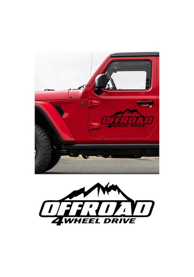 4 Çeker Off Road Sticker, Oto Sticker, Pick Up Sticker 30x13 Cm