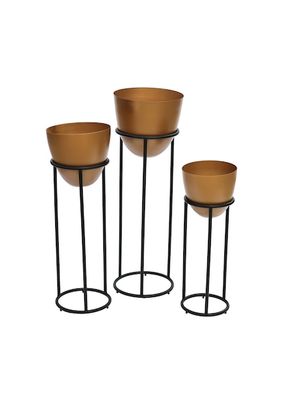 Summus Metal Ayaklı Saksı Orta Boy Bronz