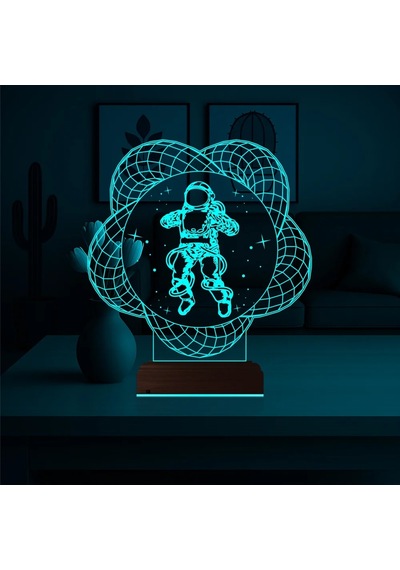 Luvivia Astronot Uzay 3d Lamba - Masa Gece Lambası Şeffaf