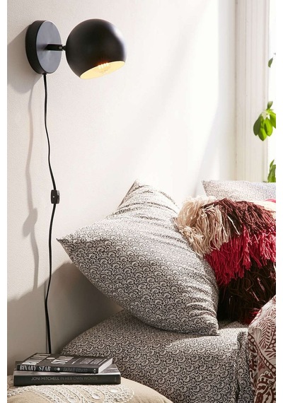 Rsylight Metal Retro Dekoratif Kablolu Fişli 180 Derece Aplik Siyah
