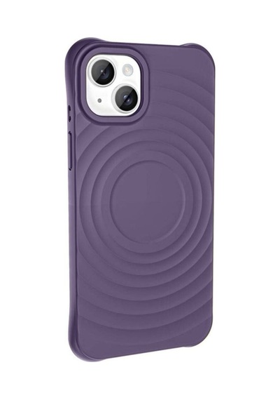 Apple Uyumlu iPhone 14 M-safe Şarj Özellikli Airbagli Mat Görünümlü Zore Hepi Kapak Derin Mor