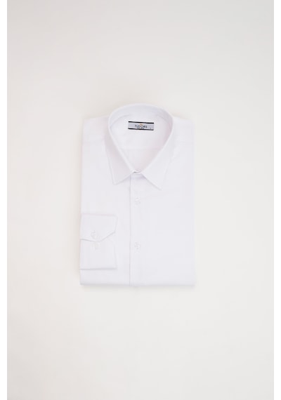 Tudors Slim Fit Beyaz Non-ıron Pamuklu Doğa Dostu Ekoteks Belgeli Ütü Gerektirmez Gömlek-32667 Beyaz