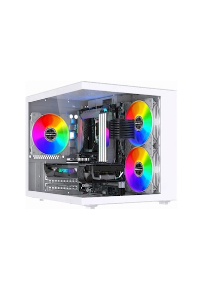 Hiper Akvaryum Cube 3x Rgb Fan M-atx Gaming Bilgisayar Kasası