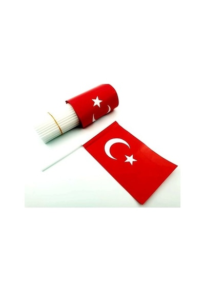 Çubuklu Kağıt Bayrak 80'li 12x20 Cm