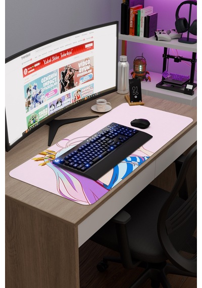 No Game No Life Anime V1 - 90x40 Xxl Gaming Kauçuk Kaymaz Taban Mouse Pad Fare Altlığı