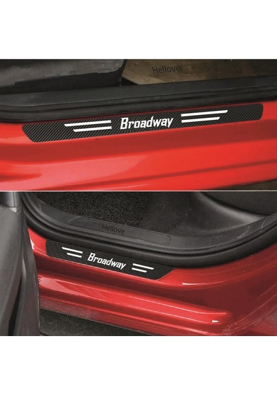 Renault Broadway Uyumlu Kapı Bagaj Eşik Koruyucu Set Karbon Çizilme Engelleyici Folyo Broadway Yazılı