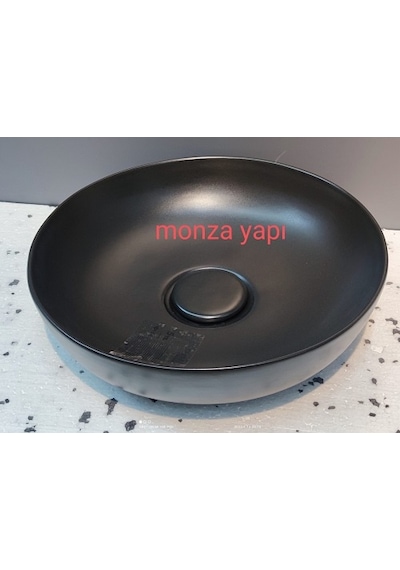tezgah üstü çanak lavabo 42 cm mat siyah