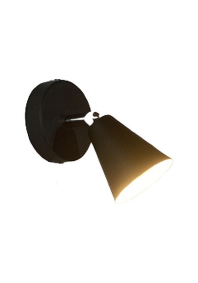 Rsylight Metal Mafsallı Siyah Spot 180 Derece Armatür Aplik Beyaz Led Ampullü Beyaz