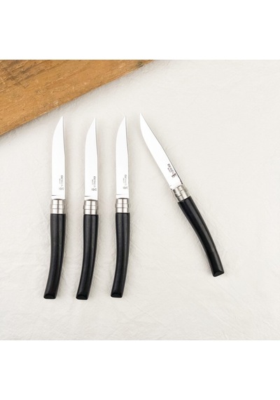 Opinel Chic 4'lü Et Bıçağı Seti - Abanoz Ağacı Ebony Siyah