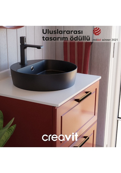 Creavit Loop 45cm Masa Üstü Çanak Lavabo Beyaz Lp146-00cb00e-0000