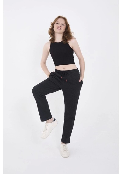 Soonaksesuar Unisex Üç İplik Basic Eşofman Pantolon - Antrasit Antrasit
