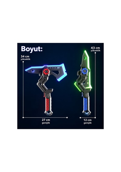 Oyuncak Balta 86 Cm 2'si 1 Arada Rgb Işıklı Sesli Şarjlı Buhar Püskürtmeli Çok Renkli