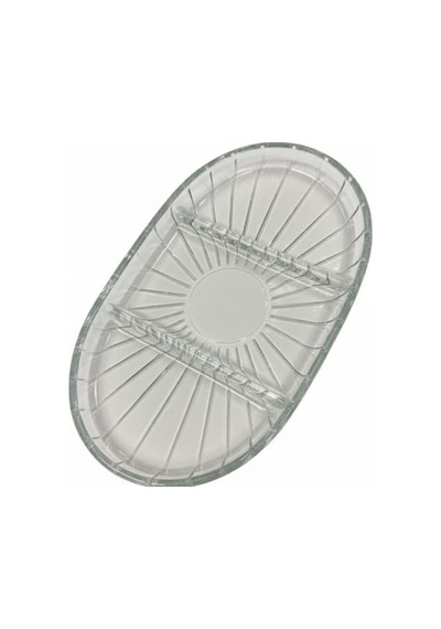 Şık Tasarımlı 3 Bölmeli Cam Kahvaltılık 27x15 Cm Dayanıklı Servis Tabağı, Çok Bölmeli Sunum Kabı, Çiz Diğer