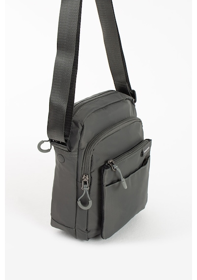 Özer-6022 Sanmorris Suya Dayanıklu Paraşüt Kumaş Çapraz Askılı Unisex Çapraz Askılı Omuz Çantası Koyu Gri
