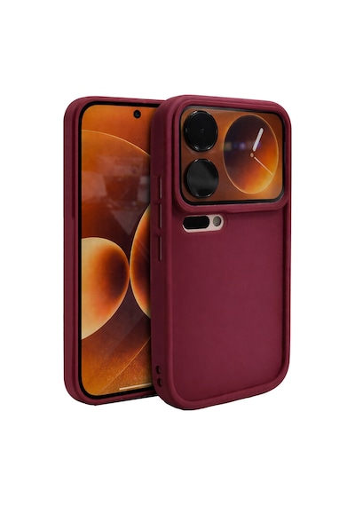 Mi 17 Pro Max Uyumlu Kamera Çıkıntılı Mat Silikon Telefon Kılıfı Bordo