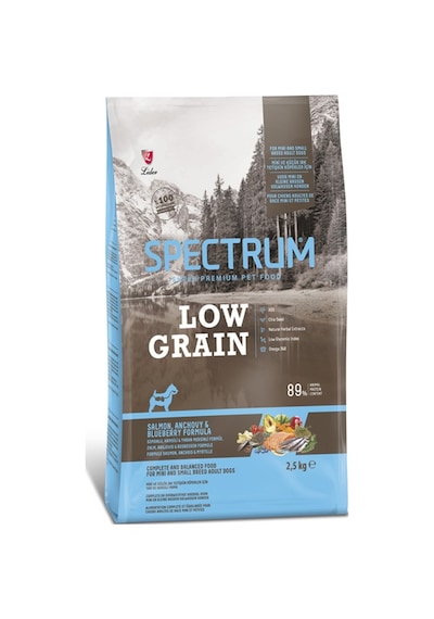 Spectrum Low Grain Somonlu & Hamsili Yaban Mersinli Orta ve Büyük Irk Yetişkin Köpek Maması 12 KG