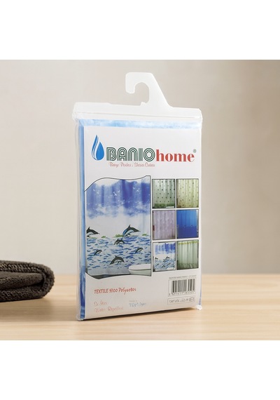 Su İticili Polyester Banyo Perdesi 90x200 Cm Çift Kanat Renkli