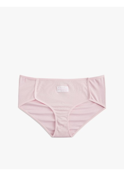 Koton Etiket Detayı Ribanalı Yüksek Bel Hipster Kadın Külot Pembe 5slk30169mk Gül