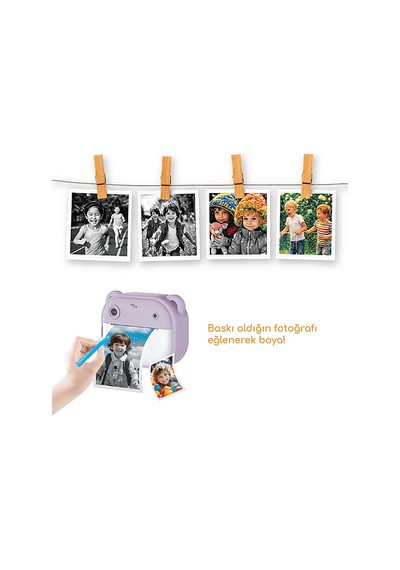 Aventor Anında Baskı Çocuk Kamerası Mor