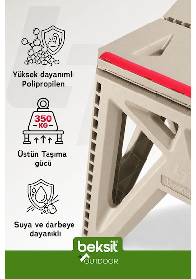 Outdoor Herkül M Katlanır Reflektörlü Tabure Kum Beji Bej Bej