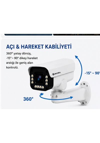 Uniywell 5mp Aı Akıllı Motorize Speed Ptz Bullet Kamera 100 Mt Ir 30m Renkli