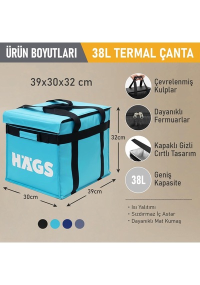 Haegs Termal Kamp Çantası, Termal Termos Çanta, Kamp, Plaj, Piknik İçin Isı Yalıtımlı Piknik Yemek Taşıma Çan Genel