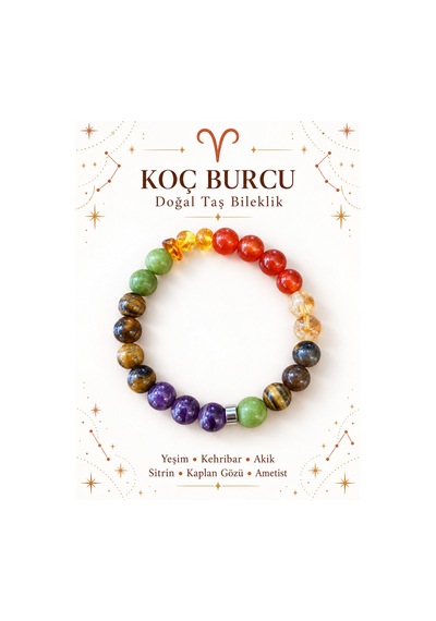Koç Burcuna Özel Doğaltaş Bileklik Sarı - 928807241 Sarı