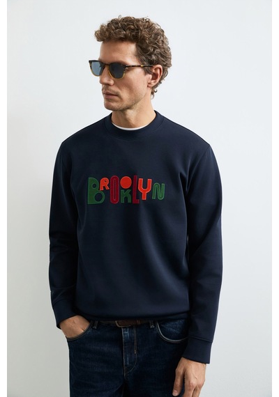 Lufian Fınn Erkek Sweatshirt Lacivert Lacivert 112030202100200