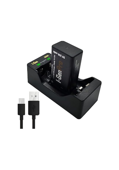 I-gen Batteries D915 2 Li Aa/aaa/9v Pil Şarj Aleti + 1 Adet I-gen Pro 9v 250 Mah Ni-mh Şarjlı Pil