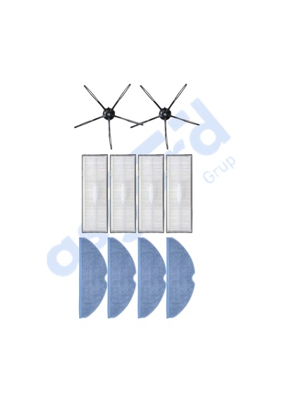Roborock S7 Plus- Maxv-maxv Ultra- Pro Ultra Uyumlu 2 Yan Fırça 4 Filtre 4 Mop Pkt-iasgf0000736