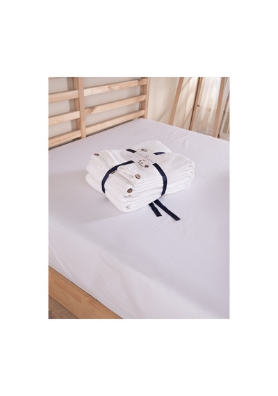 Tek Kişilik Örgü Desen Pike Yatak Örtüsü Seti 160x230 Cm Pike 50x70 Cm Yastık Beyaz