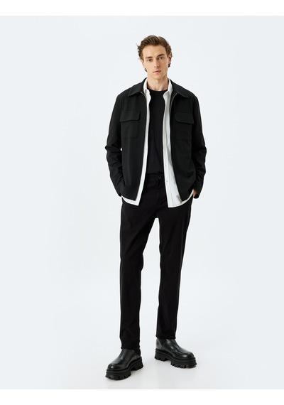 Koton Slim Fit Pamuklu Gabardin Pantolon Siyah 5wam40055hw Siyah