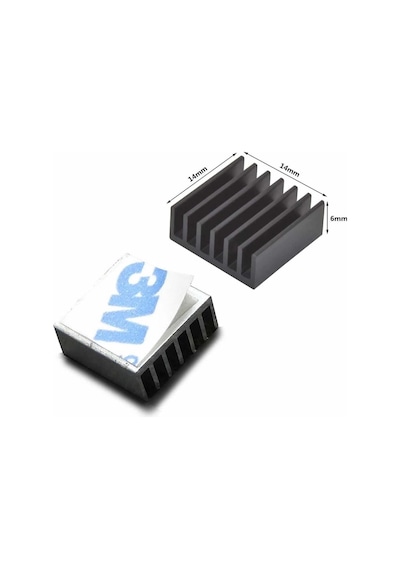 14x14x6mm Aluminyum Soğutucu Siyah M3 Yapıştırma Etiketli Raspberry Xbox Chipset Ekran Kartı Ram
