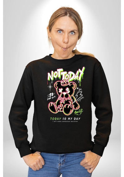 Bugün Değil Unisex Siyah Sweatshirt Siyah