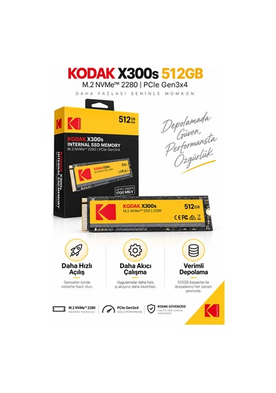 X300s 512gb M.2 Nvme Pcıe Gen3x4 2280 Ssd 2000 Mb/s Okuma 1000 Mb/s Yazma Hızlı Ssd