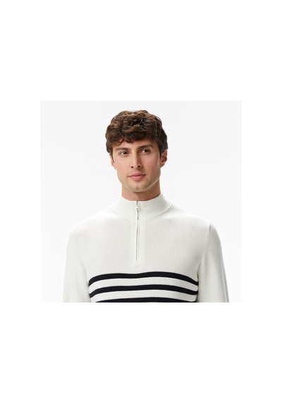 Nautica Erkek Krem Classic Fit Kazak Çizgili S57216t Krem