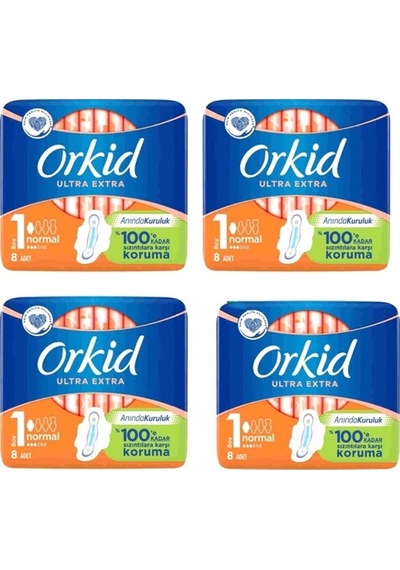 Orkid Ultra Extra Hijyenik Ped Normal 4 x 8'li