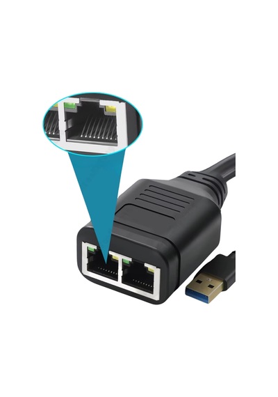 4711 1x2 Port Rj45 Usb Güç Destekli Ethernet Switch Splitter Çevi