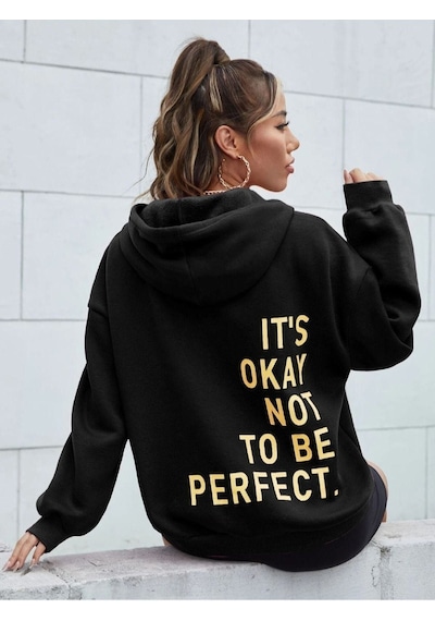 Altamira Unisex Its Okey Baskılı Oversize Kapüşonlu Sweatshirt 001